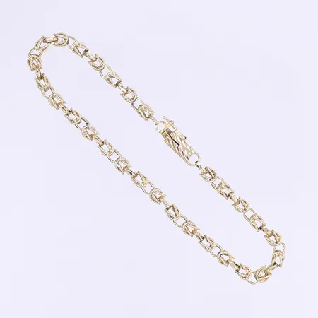 Armband längd 18,5cm, bredd 4mm, 14K Vikt: 6,7 g