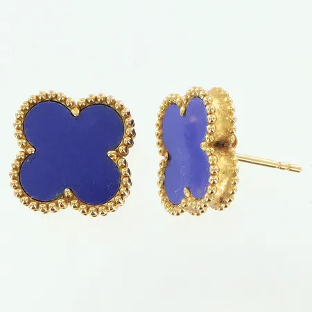 Örhängen med stenimitation 12x12mm, obs! ej märkesdesign, 18K Vikt: 1,9 g