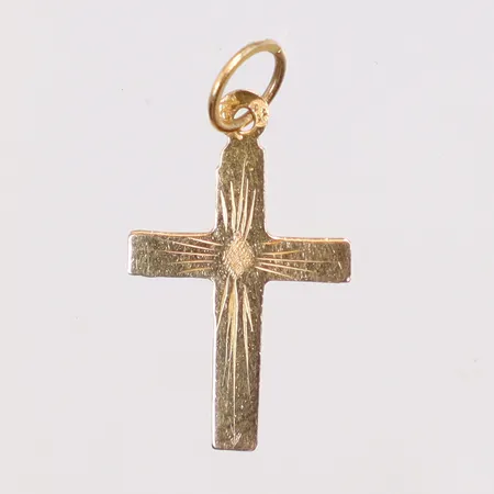 Hänge Kors mönstrat 10x25mm 18K Vikt: 0,3 g