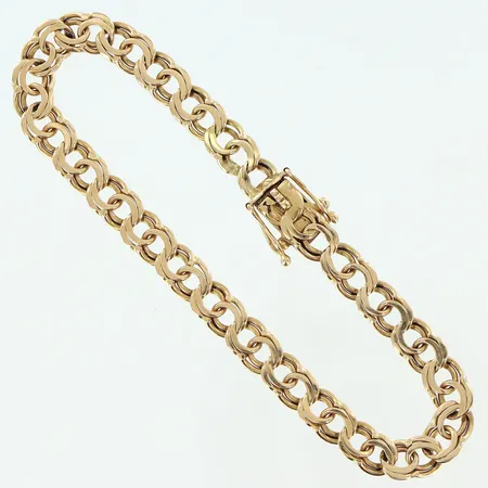 Armband Bismarck längd 16,5cm, bredd 5mm, slitage, 18K Vikt: 8,3 g