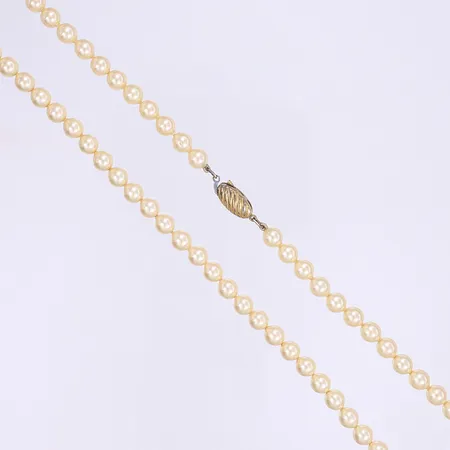 Halscollier med imitationspärlor längd 45cm, bredd 6mm, lås i silver 925/1000 Vikt: 0 g