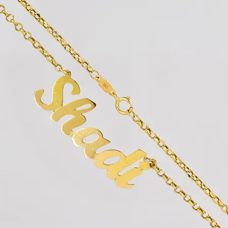Collier namnhänge Shadi längd 50cm bredd kedja 1,7mm skev 21K Vikt: 6,2 g