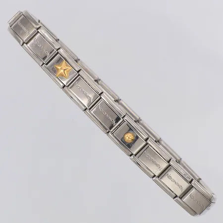 Armband Nomination stål med 2 gulddetaljer i 18K flexband Ø ca58mm