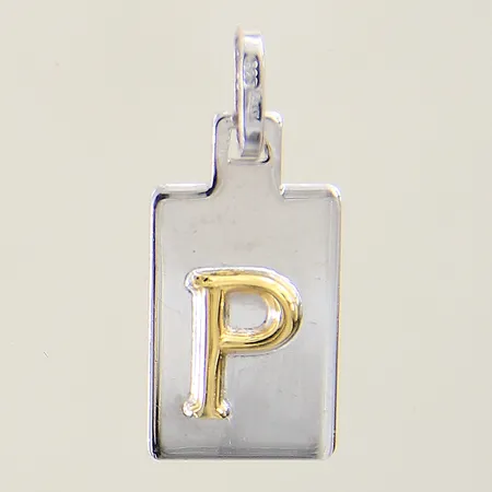 Hänge bokstaven P 30x13mm delvis förgylld silver 925/1000 Vikt: 3 g på auktion i Solna hos Pantbanken Sverige