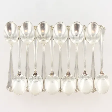 12 kaffeskedar längd 11,5cm, silver 830/1000 Vikt: 155,2 g
