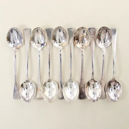 Kaffeskedar tio stycken längd 11cm silver 830/1000 Vikt: 126,2 g