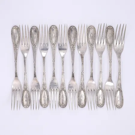 12 st dessertgafflar 15cm, silver 830/1000 Vikt: 293 g