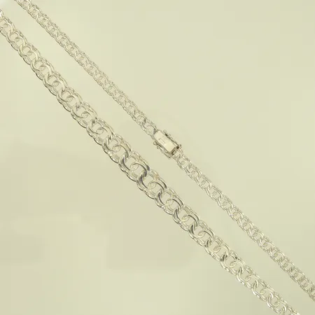 Halscollier doserad bismarck, 50,5cm, bredd 5-10mm, GHA, Silver 925/1000 Vikt: 23 g