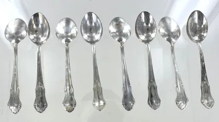 Kaffeskedar 8st längd 12,5 cm, silver   Vikt: 136,7 g
