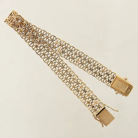 Armband X-länk med stav längd 18,5cm bredd 9,8mm 18K Vikt: 13,1 g