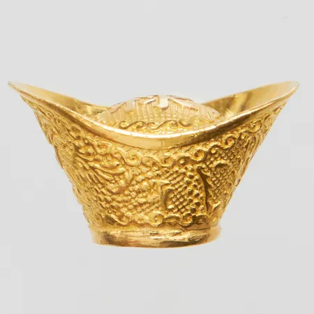 Guldtacka Kinesisk yuanbao/sycee 23,5x13mm, 23K