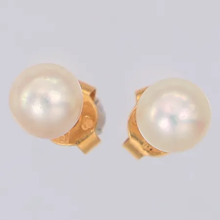 Ett par örhängen odlade saltvattenpärlor 6mm, 18K Vikt: 1,3 g