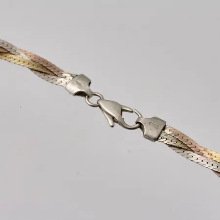 Collier förgylld 40cm, flätad bredd 6,8mm, 925/1000 silver, 13,03g.