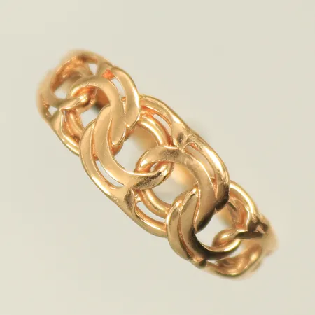Ring bismarck, stl 18½, bredd 2,3-7,4mm, GHA, ojämn skena 18K Vikt: 2,5 g