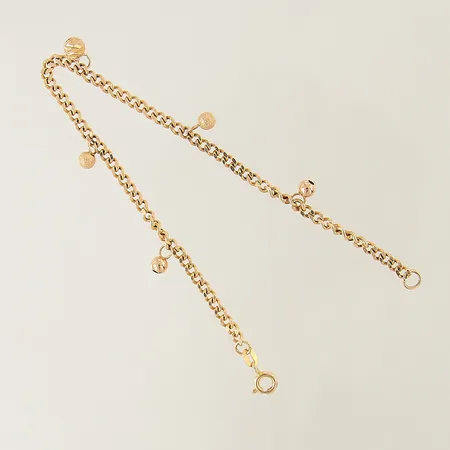 Armband Pansar med fem integrerade kulor längd 19,5cm bredd 2,9-9mm 21K Vikt: 4 g