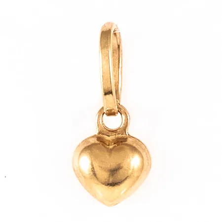 Hänge hjärta bredd 6,3mm längd inkl ögla14mm, 18K 0,4g.