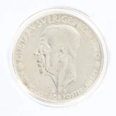 Mynt, med plastetui, silver 900/1000 Vikt: 25 g