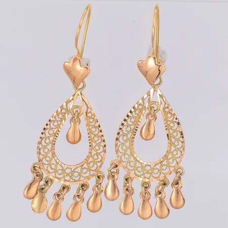 Ett par örhängen genombrutet mönster 48mm, 14K Vikt: 3,1 g