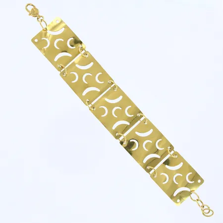 Armband längd 17,5-19cm, bredd 25mm, skevheter, 18K Vikt: 17,6 g