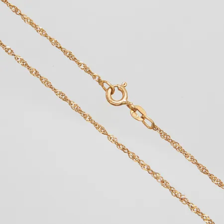 Kedja Singapore längd: 43cm bredd: 1,5mm, svenska stämplar, 18K Vikt: 2 g