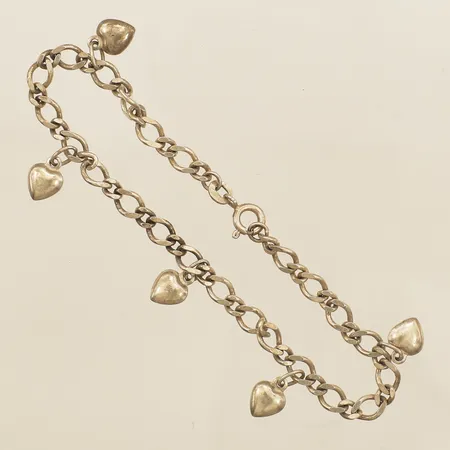 Armband Pansar med fem berlocker längd 19cm bredd 4,6mm silver 925/1000 Vikt: 6,7 g