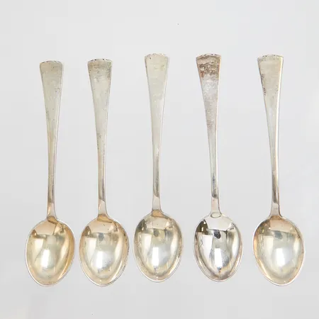 Fem mockaskedar modell Diplomat längd: 10,9cm, silver 925/1000 Vikt: 68,7 g