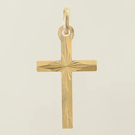 Hänge kors med dekor 22x13mm 18K Vikt: 1 g
