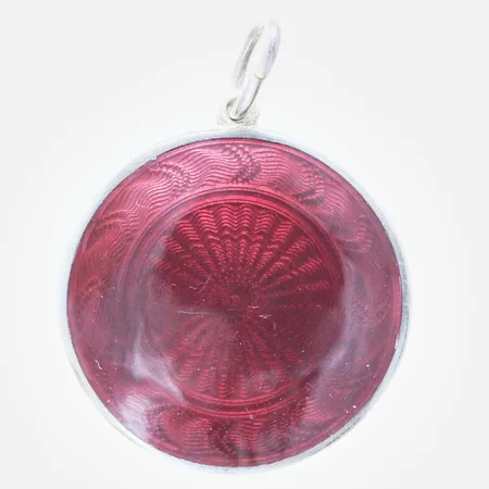 Hänge med lila emalj längd: ca 2,8cm Ø ca 22mm 830/1000 Silver Vikt: 6,5 g
