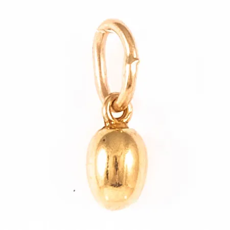 Hänge massivt guldägg bredd 4mm längd inkl ögla 12mm, 18K 0,9g.
