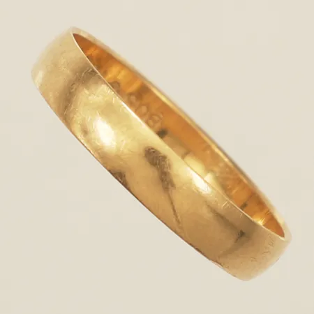 Ring slät stl:16½, bredd 3,5mm, gravyr repig 18K Vikt: 1,7 g
