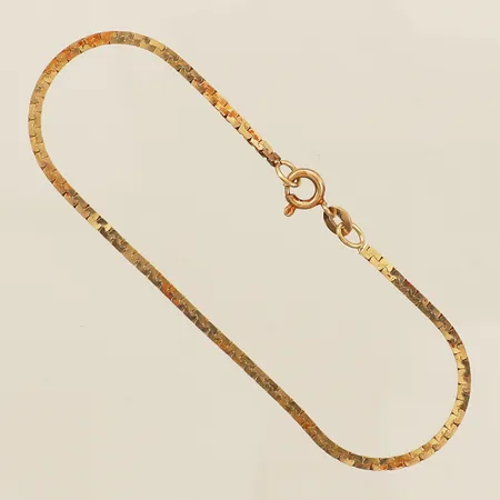 Armband manglad Pansar längd 18cm bredd 1,8mm missfärgad 18K Vikt: 2,9 g