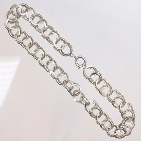 Halskedja, längd 36cm, bredd 14mm, 830/1000 silver Vikt: 39,5 g