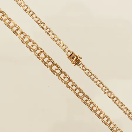 Collier doserad Bismarck längd 50cm, bredd 4- 6,8mm Hallberg Guldvarufabrik Ab Curt år 1971 18K Vikt: 15,5 g