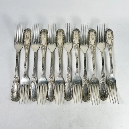 12 st gafflar 22cm, silver 830/1000 Vikt: 796 g