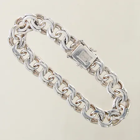 Armband Bismarck GHA längd 18,5cm bredd 12mm något slappt lås silver 925/1000 Vikt: 35,6 g