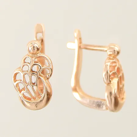 Örhängen med genombruten dekor 13x8mm roséguld 14K Vikt: 3,5 g