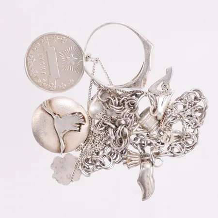 Parti silver, några defekta silver 830-925/1000 Vikt: 38 g
