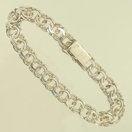 Armband bismarck, 18,5cm, bredd 9mm, TAL (Arne Larsson Guldsmed Västerås 1963) Silver 830/1000 Vikt: 16,9 g