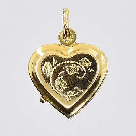 Hänge hjärta medaljong öppningsbar, stl:18x18 mm, 18K. Vikt: 3,3 g