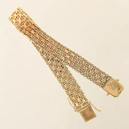 Armband X-länk med stav längd 18,5cm bredd 11mm 18K Vikt: 26,6 g
