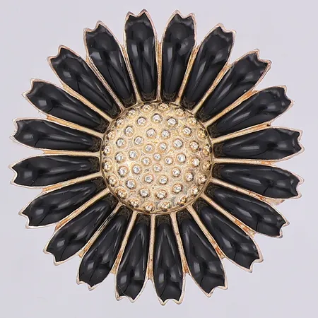 Brosch/hänge svart prästkrage emalj KrZi Ø32mm, 925/1000 silver Vikt: 12,1 g