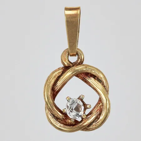 Hänge med vit sten förgylld längd: ca 1,8cm bredd: ca 1-9m ostämplad silver 830/1000 Vikt: 1 g