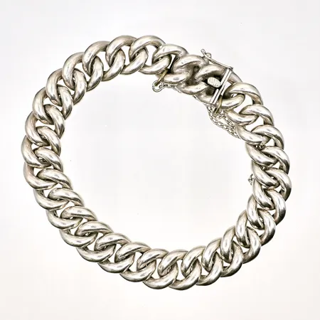 Armband Pansar ihåligt längd 20cm, bredd 11,4mm, kistlås, säkerhetskedja, 835/1000 Vikt: 19,9 g