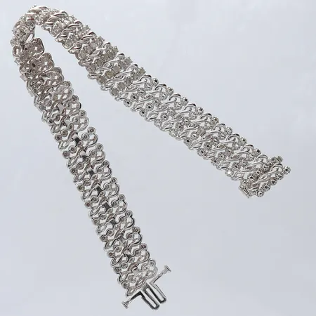 Armband med stenar längd 18cm bredd 13mm frätskador på stenar silver 925/1000 Vikt: 19,4 g