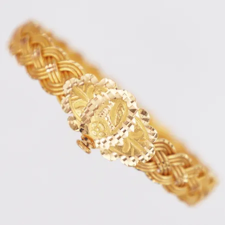 Armband stelt ca 56x57mm, bredd 9,4-16mm, skruvlås, 22K Vikt: 25,6 g