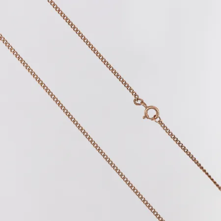 Kedja Pansar längd ca 46cm, bredd 2mm, vriden länk vid lås, 18K Vikt: 7,5 g
