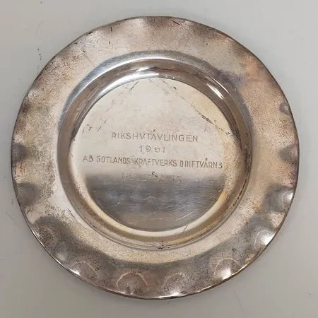 Silverfat Ø16cm, Stockholm, 1961, personlig gravyr, silver 925/1000 Vikt: 104,1 g