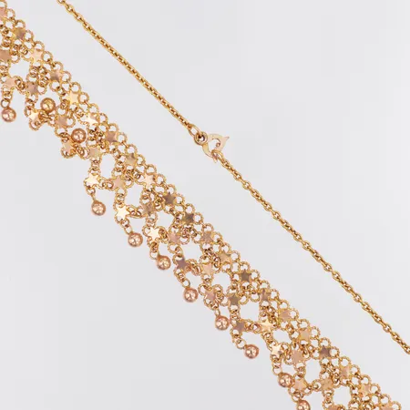 Collier längd 42cm hängdel ca 25mm 14K  Vikt: 20,8 g