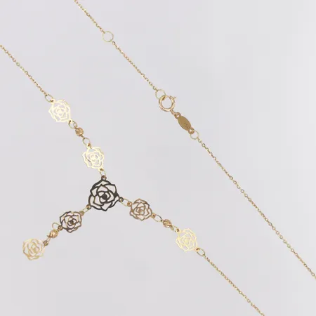 Collier längd 37/39cm, bredd 1mm, knut, 18K Vikt: 2,1 g