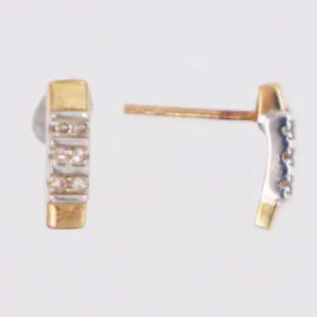 Örhängen diamanter 12 x ca0,005ct GHA längd 10mm, tvåfärgade, missfärgning, stoppar saknas, 18K  Vikt: 2 g